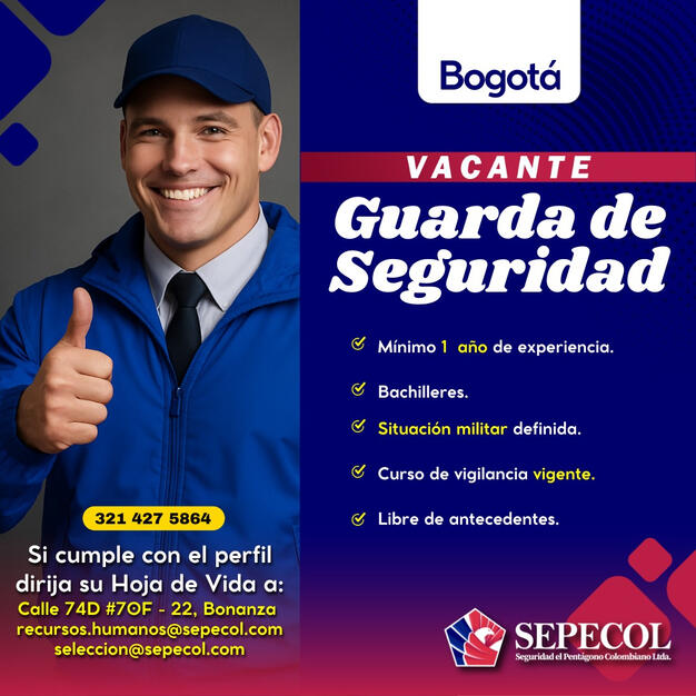 Guarda Bogotá | 1 año exp